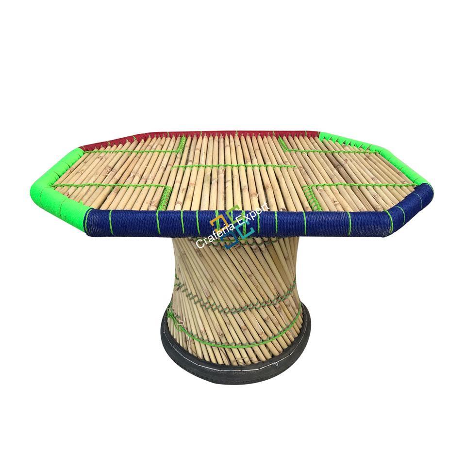 Bamboo Handcrafted Table /Mudha Table for Outdoor/Indoor - Large Size