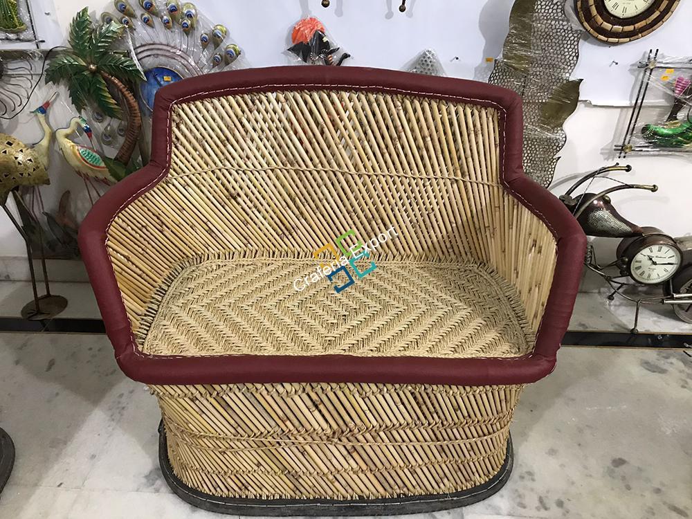 Handcrafted Bamboo Two Seater Mudha Chair For Indoor/Outdoor (Large Size)