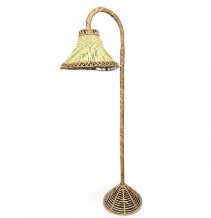 Rattan cane standing floor lamp shade
