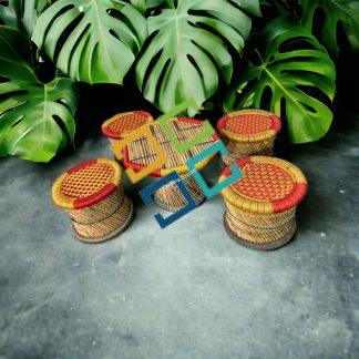 Handmade Bamboo Muddha Stools With Bamboo Round Shaped Table Garden Furniture Set/Outdoor Furniture Set