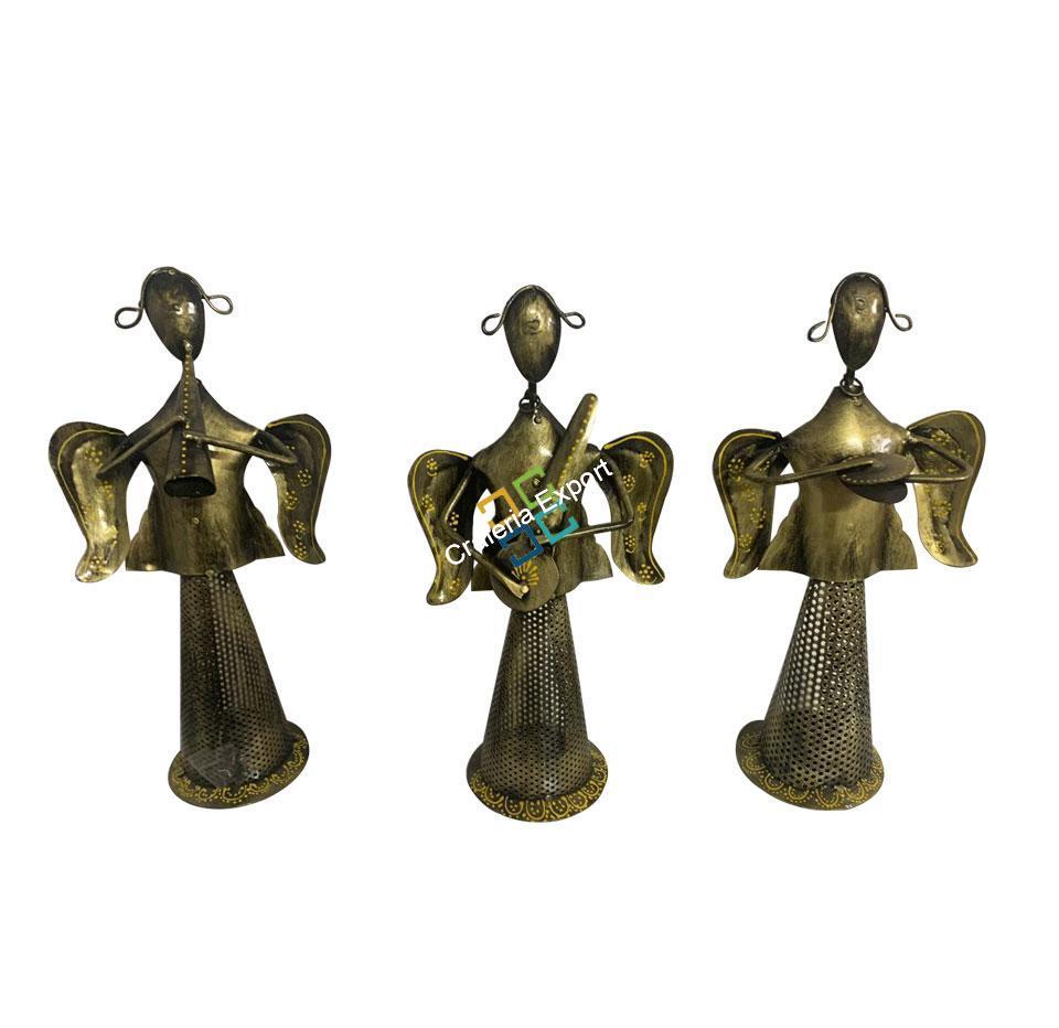 Antique Musical showpiece Star Angels Set with T-light Holder for home decor, table decor and gifts