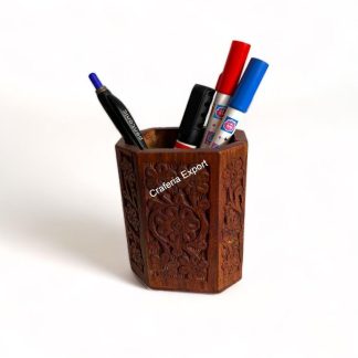 Wooden Decorative Pen Pencil Holder Desk Organizer for Office / Home / Return Gift Item