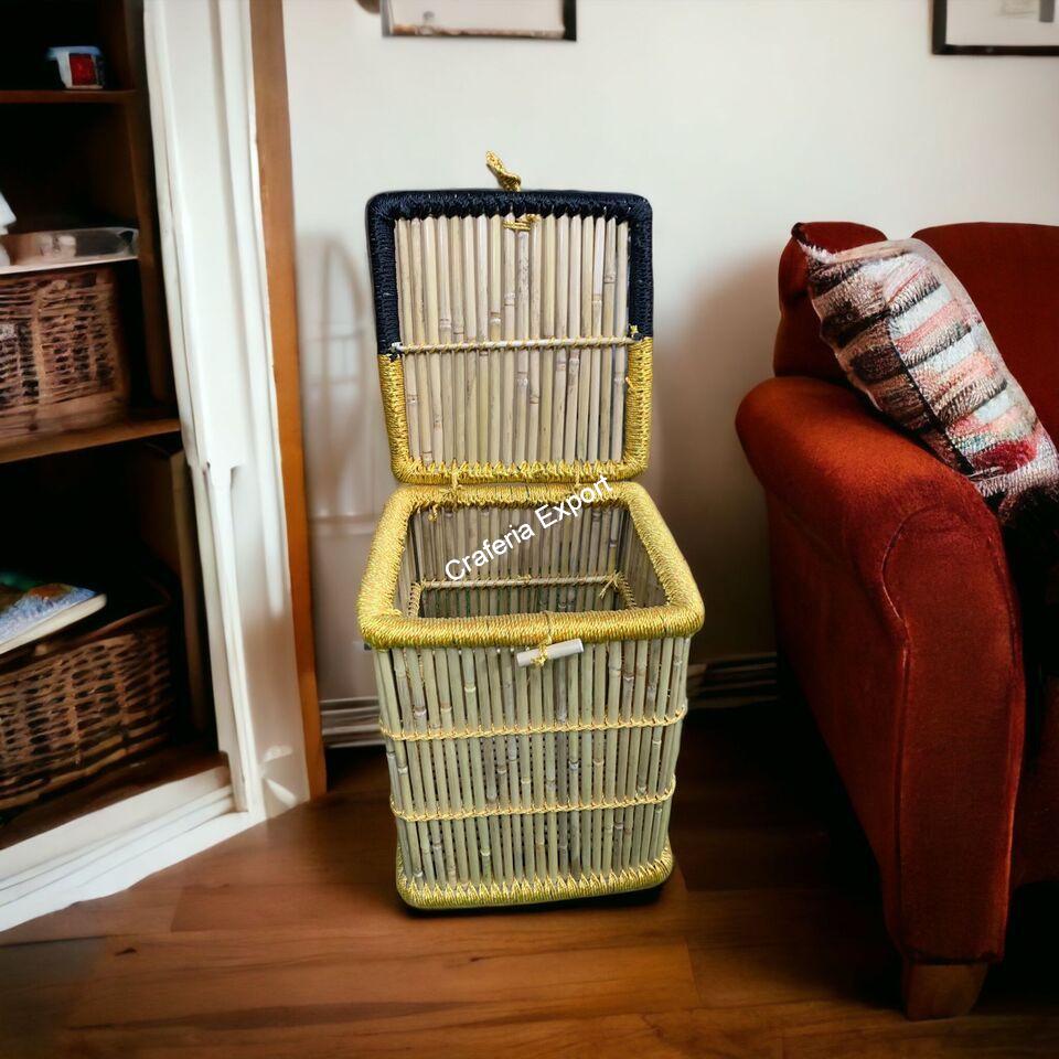 Eco-friendly Bamboo Laundry Basket Wicker Handmade utility Basket