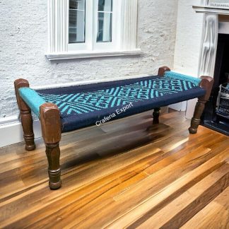 Handmade Bench | Cotton Rope | Sheesham Wood | Living | Seating Bench For Living Room