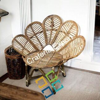 Rattan Chair Cane Armchair with Flower Shaped for Indoor Outdoor/ Bamboo Cane Wicker Chairs for Events/Cafe Resort / Restaurants Living Room