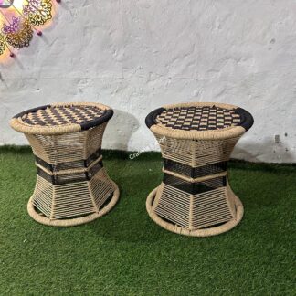 Handmade Iron Frame bar Stools Set of 2 Indoor Outdoor Furniture/ Mudda stools