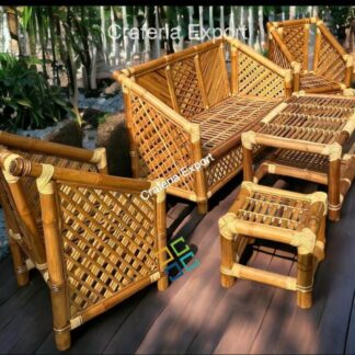 Eco-friendly Bamboo Chair table sofa furniture set for living room, café, restaurant, office- natural brown color