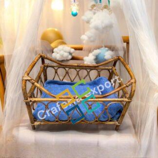 Cane Newborn Baby Bed for Photoshoot /Photo Posing props/ Infant Girls Bed for Photography