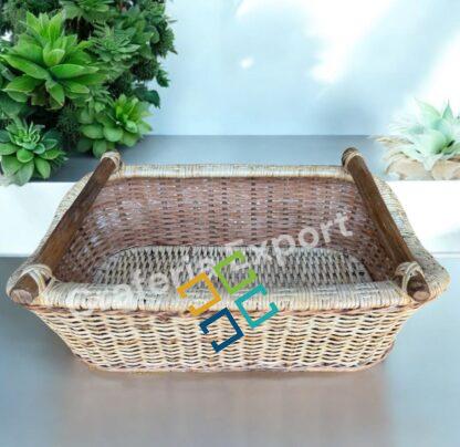 Cane Rattan Baskets for Storage Fruit /Vegetable/Flower for Kitchen/Gift Hamper Decor