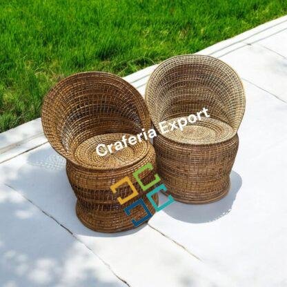 Cane Rattan Bunai Chairs Stool set | Bamboo Bunai Chair stools outdoor indoor /  Living room / Balcony / Office, Garden, Resort - Image 5