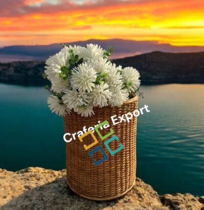 Cane Wicker Storage Round Basket | Rattan Cane Laundry Basket for Decor Artificial Flower / Clothes / Toys /Storage Bin / Bamboo Round Basket for indoor outdoor - Image 4