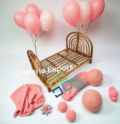 Bamboo Cane Newborns Bed / Basket / Infant Girl Photography Props / Posing basket for Photography / Cane Cradle Bed - Image 4