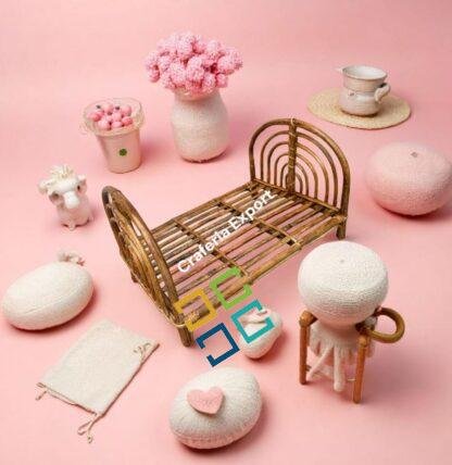 Bamboo Cane Newborns Bed / Basket / Infant Girl Photography Props / Posing basket for Photography / Cane Cradle Bed - Image 3