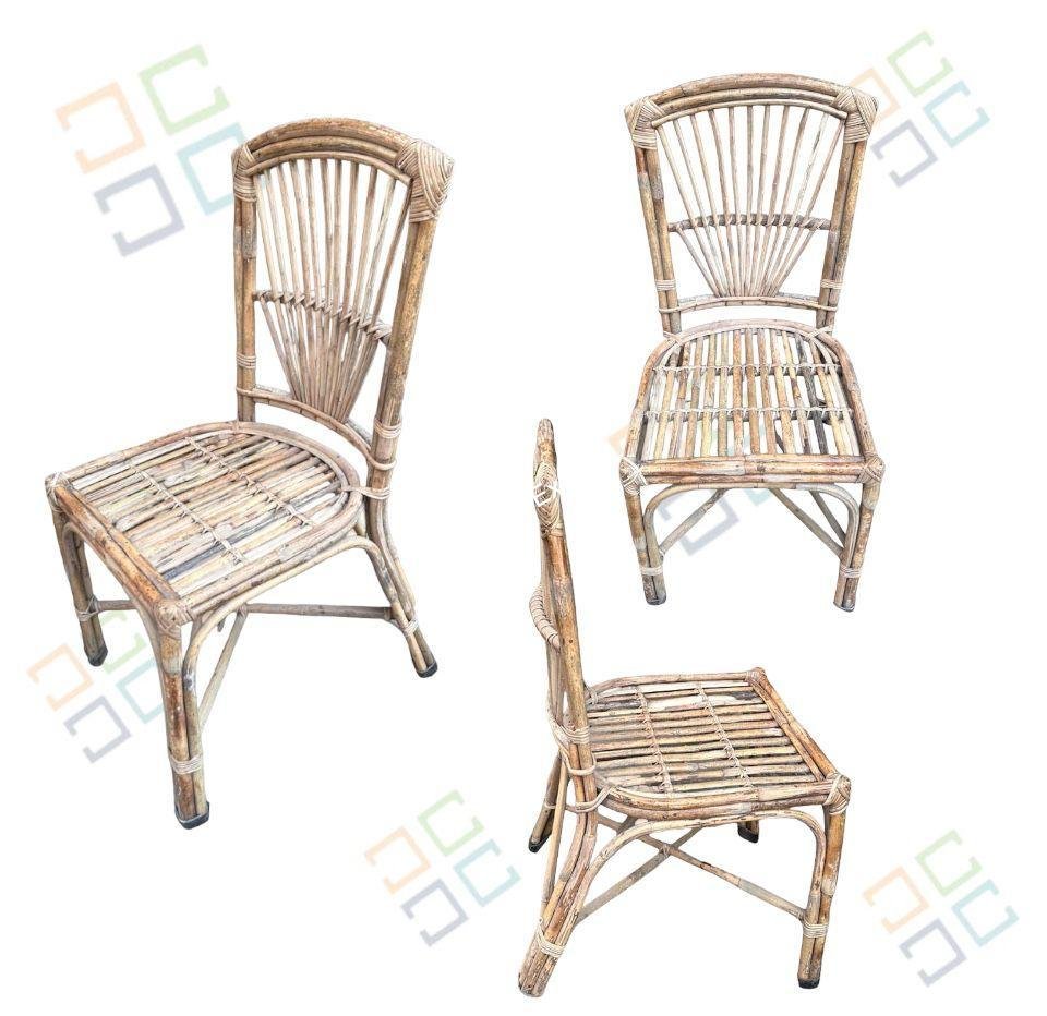Rattan cane wicker chair for indoor outdoor sitting home, cafe , office , living room -  set of 2(Brown color)