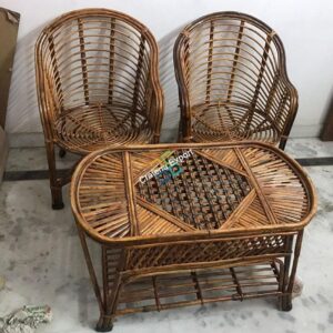 Cane Crafts Handmade Eco-Friendly Chair And Table Set
