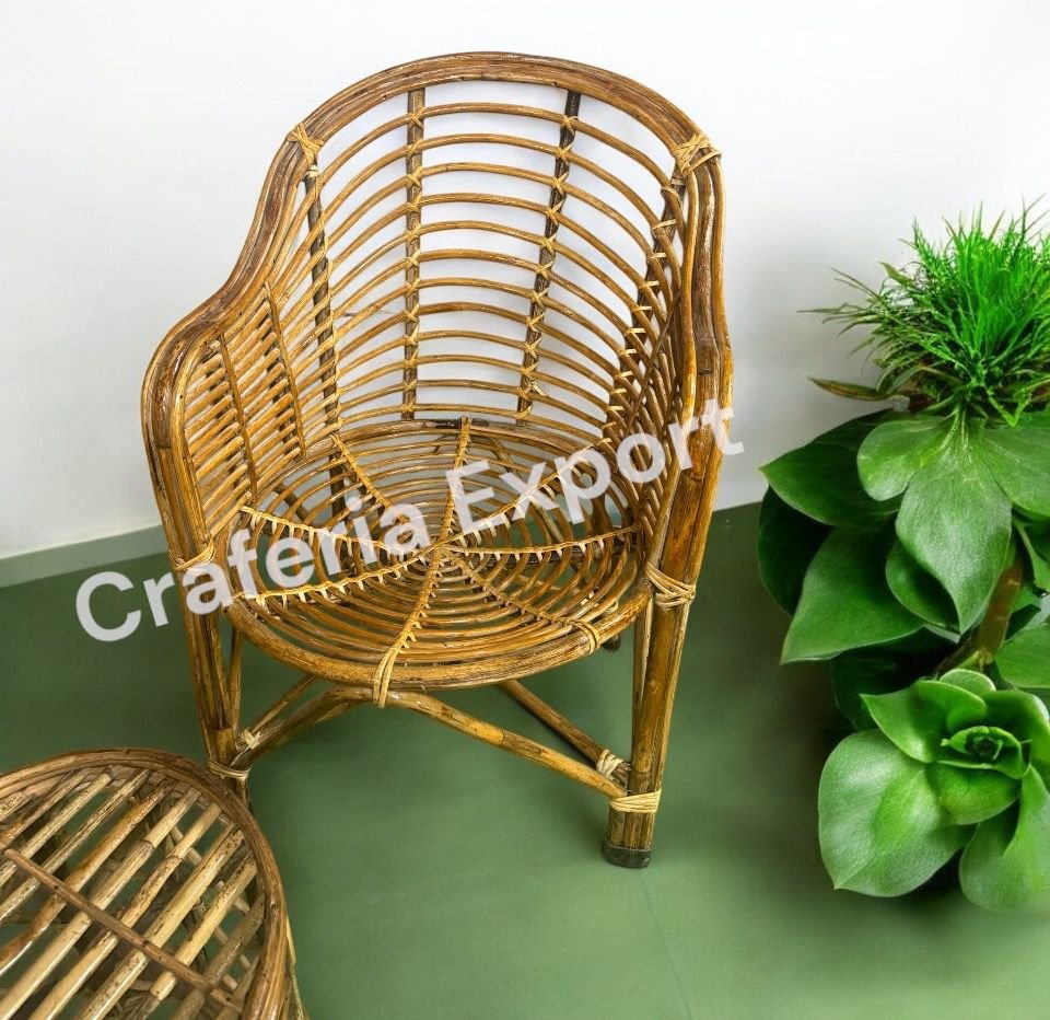 Cane Bamboo Chairs Stool Set Furniture | Outdoor Bait Kursi Set | Cafe Chairs | Restaurants Chairs Set