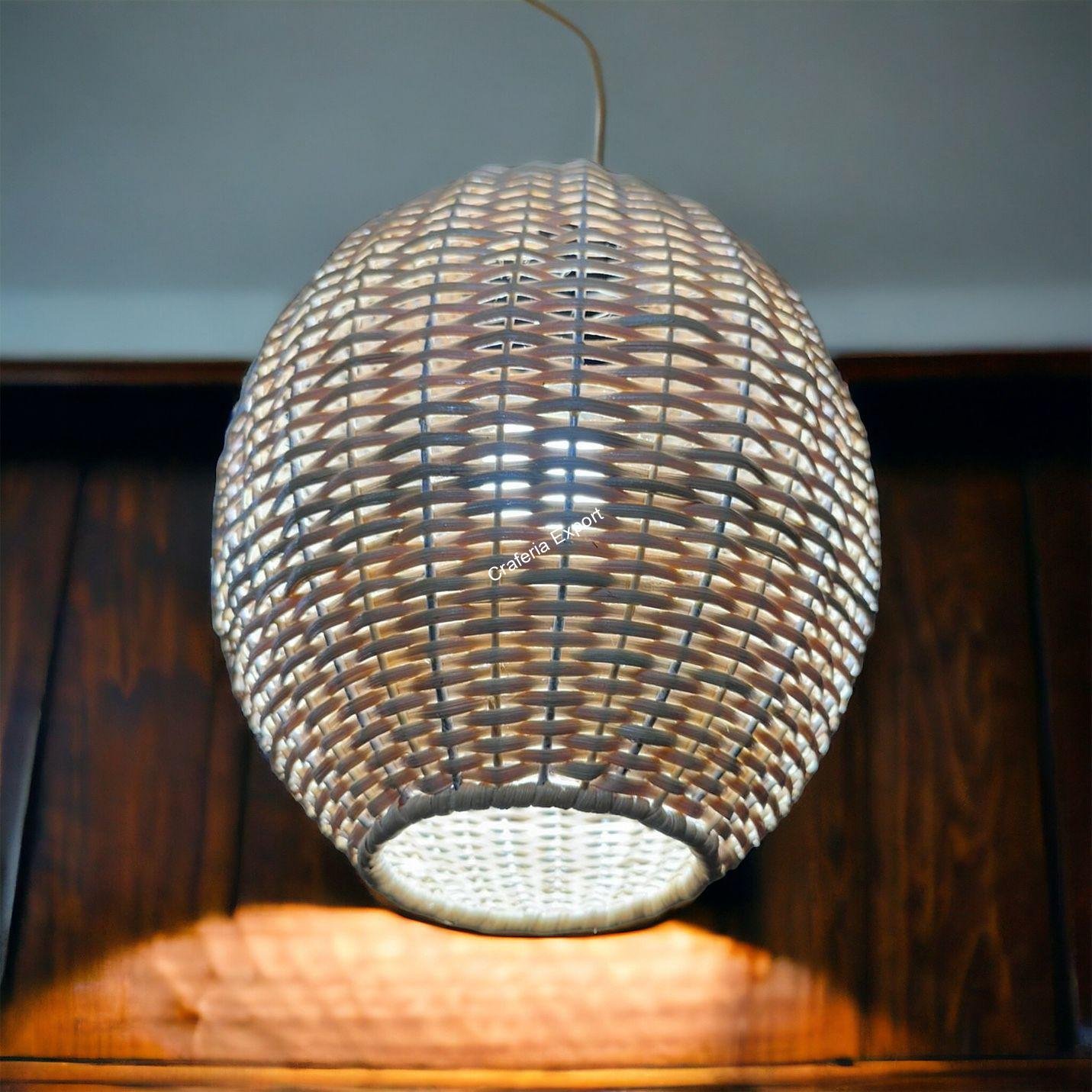 Handmade Rattan Lampshades | Cane Boho Lamp shades | Bamboo Pendants Light for Living Room, Cafe , Office, Outdoor