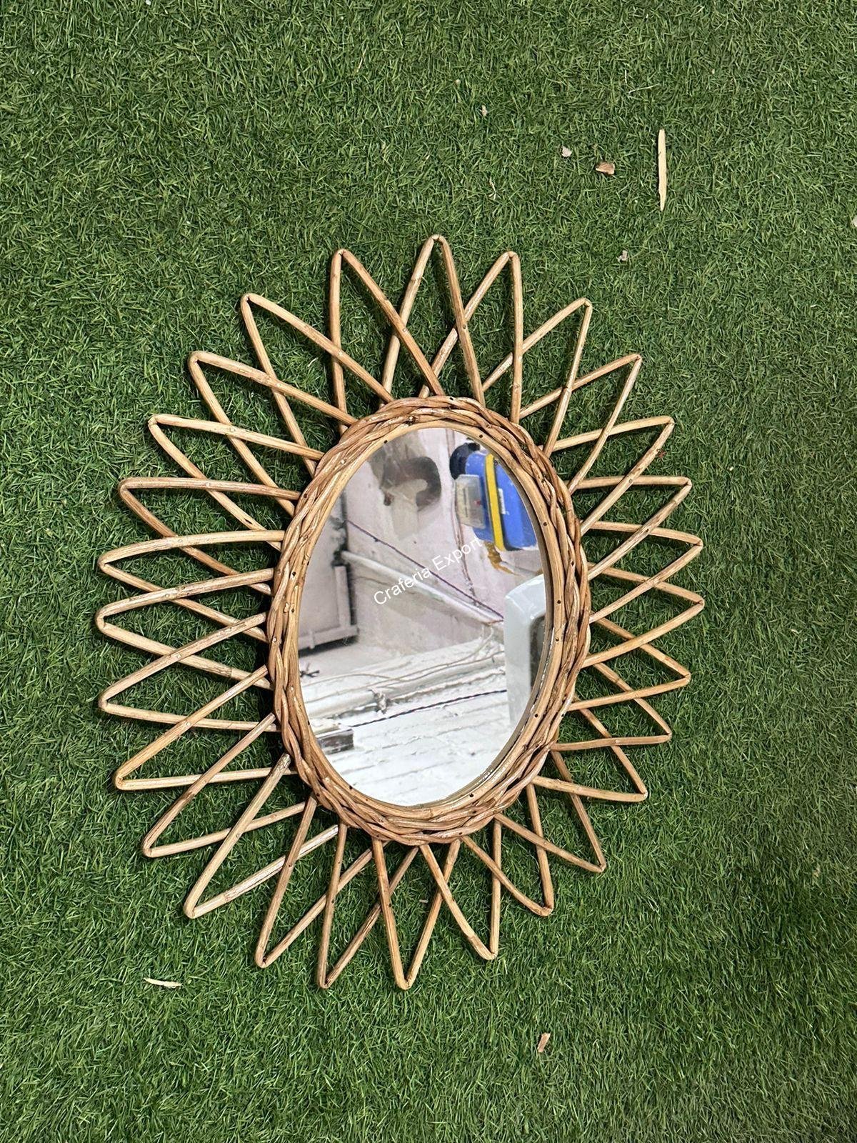 Rattan Cane Wall Mirror | Bamboo Wall Mirror for Wall Decor/Gifts