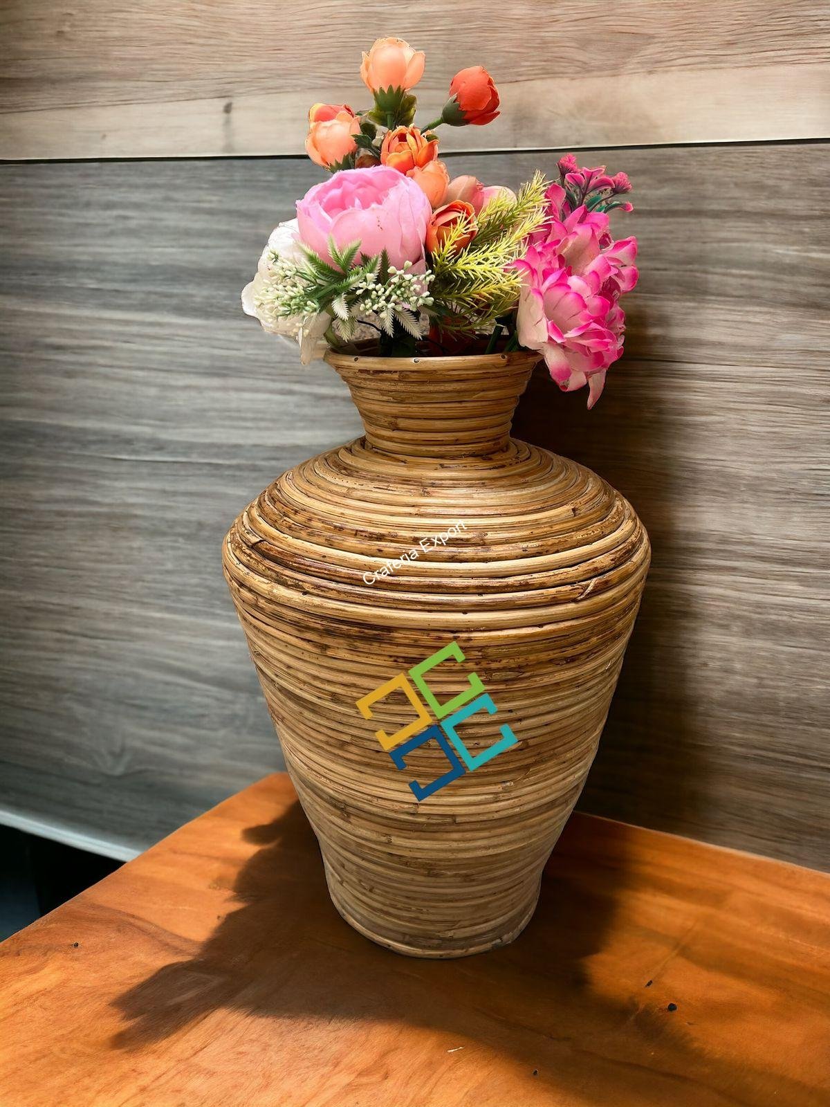 Cane Or Rattan Natural Handmade Flower Vases