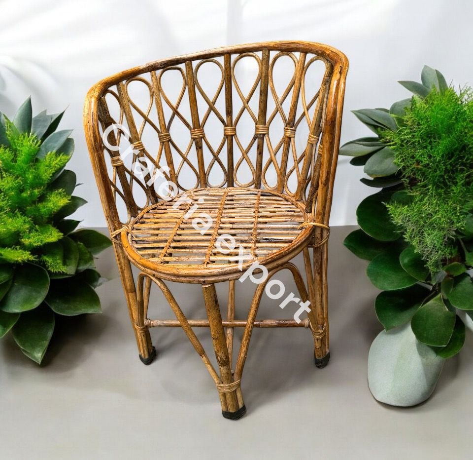 Mudda Bamboo Cane Dining Table Set 4 seater | Outdoor Bait Kursi Set Living Room/ Cafe/Hotel