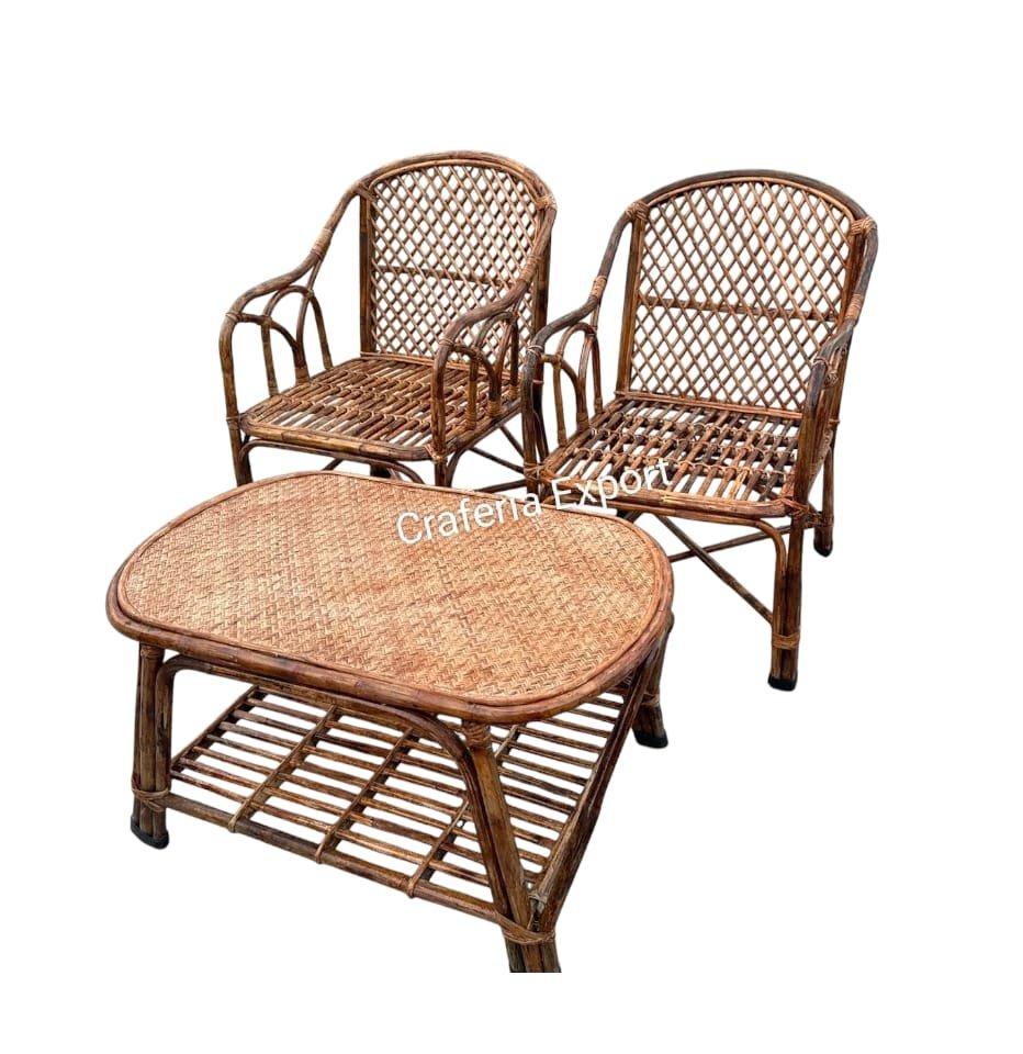 Cane Sofa Chairs with Table Set | Bait Chairs for indoor outdoor Cafe /Hotels/Home