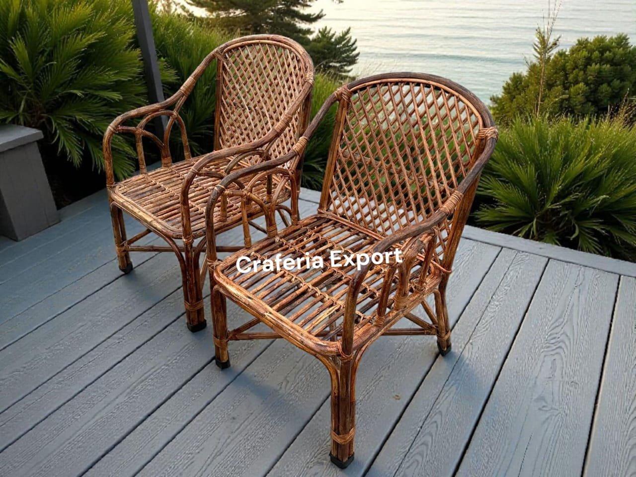 Cane Sofa Chairs with Table Set | Bait Chairs for indoor outdoor Cafe /Hotels/Home