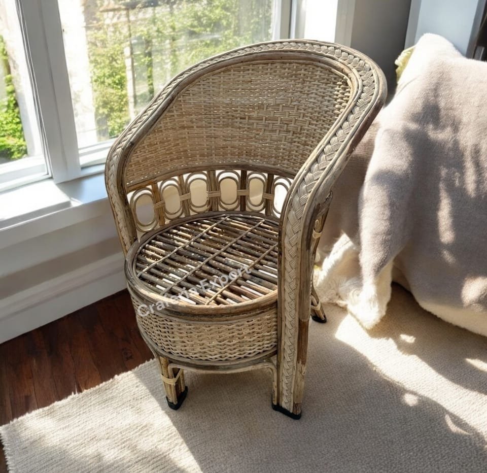 Cane Sofa Set with Table for Home, Living Room, Office, Garden, Resort