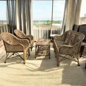 Natural Cane Sofa Furniture set with table for indoor and outdoor