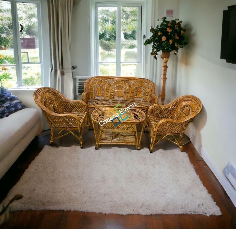 Cane Rattan Wicker Sofa Set Furniture For Living Room