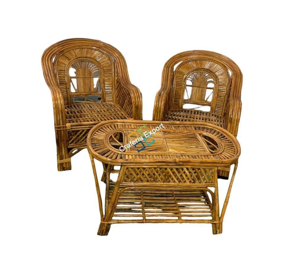 Cane Rattan Chairs with Table Set Furniture for Living Room/Balcony/Garden