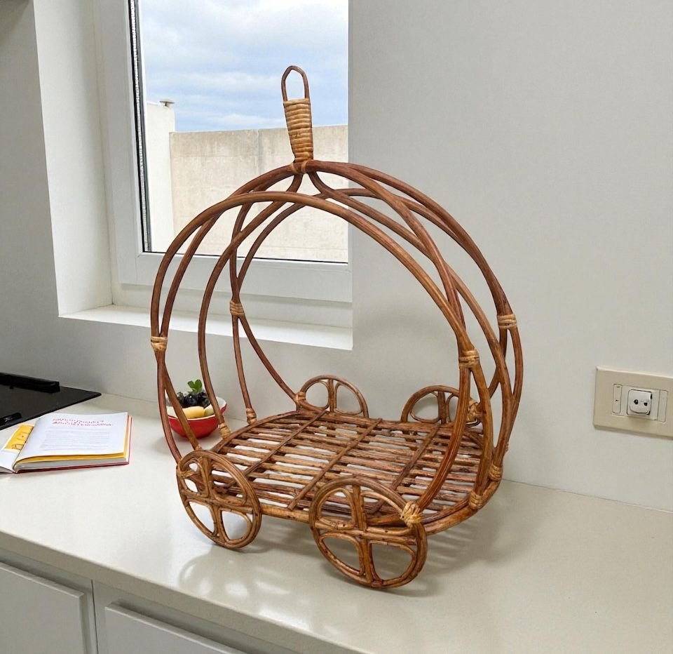 Cane Hanging Basket for Newborn Baby Shoot, Wheel Hanging Basket Toddler Shoot, or Kids Photography Props | Basket for Flower Hanging