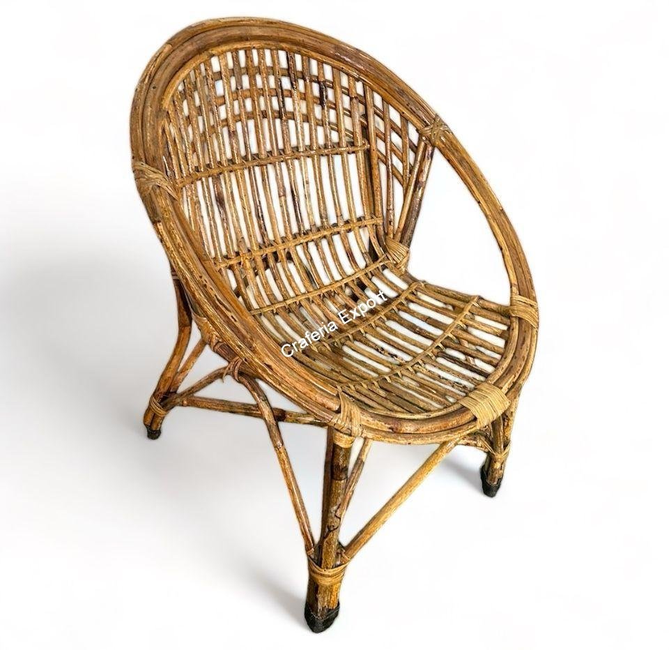 Wooden Cane (Rattan, Bait) Chair for living room/ balcony/ office | Bamboo Chair with oval Shaped indoor outdoor