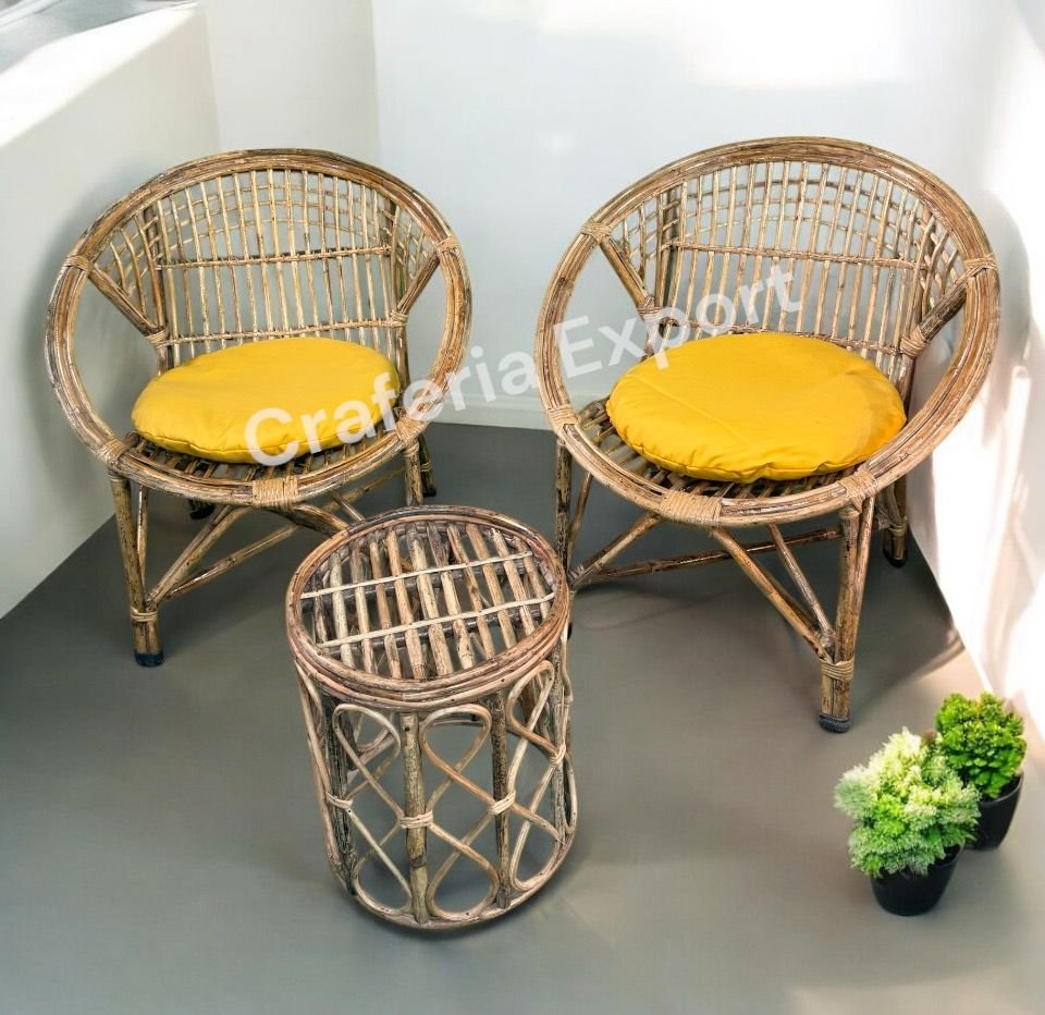 Wooden Cane (Rattan, Bait) Chair for living room/ balcony/ office | Bamboo Chair with oval Shaped indoor outdoor