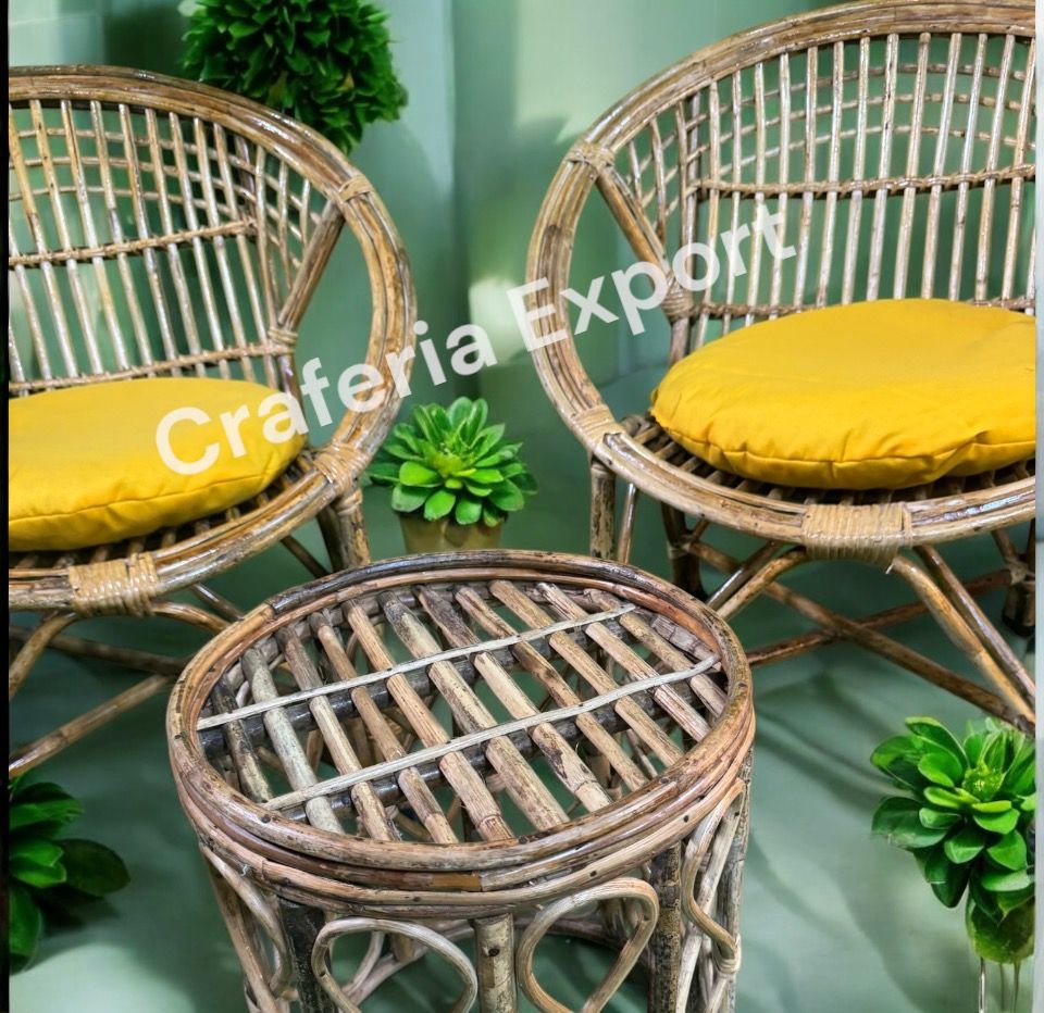 Wooden Cane (Rattan, Bait) Chair for living room/ balcony/ office | Bamboo Chair with oval Shaped indoor outdoor