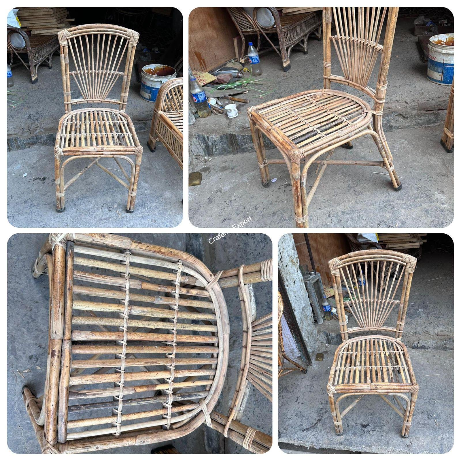 Rattan cane wicker chair for indoor outdoor sitting home, cafe , office , living room -  set of 2(Brown color)