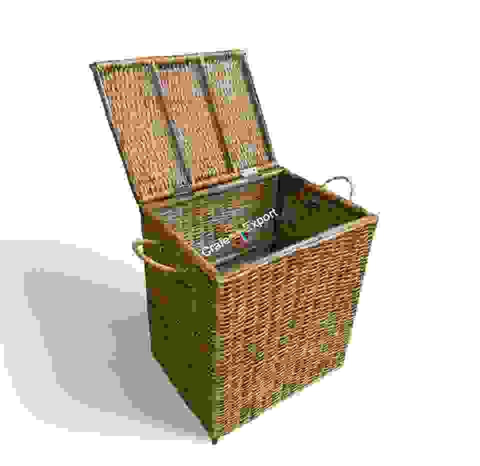 Cane Rattan Laundry Cum Picnic Handcrafted Basket with Lid