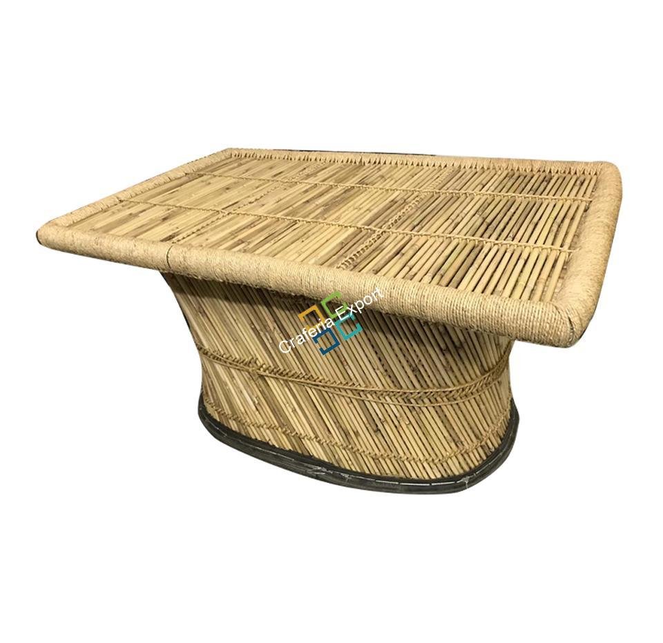 Bamboo Cane Rectangle Shaped Table for Outdoor Activities - Extra Large Size