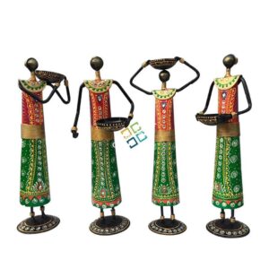 Amazing Tribal Lady Standing Showpiece/TeaLight Candle Holder for Home Decor Set of 4