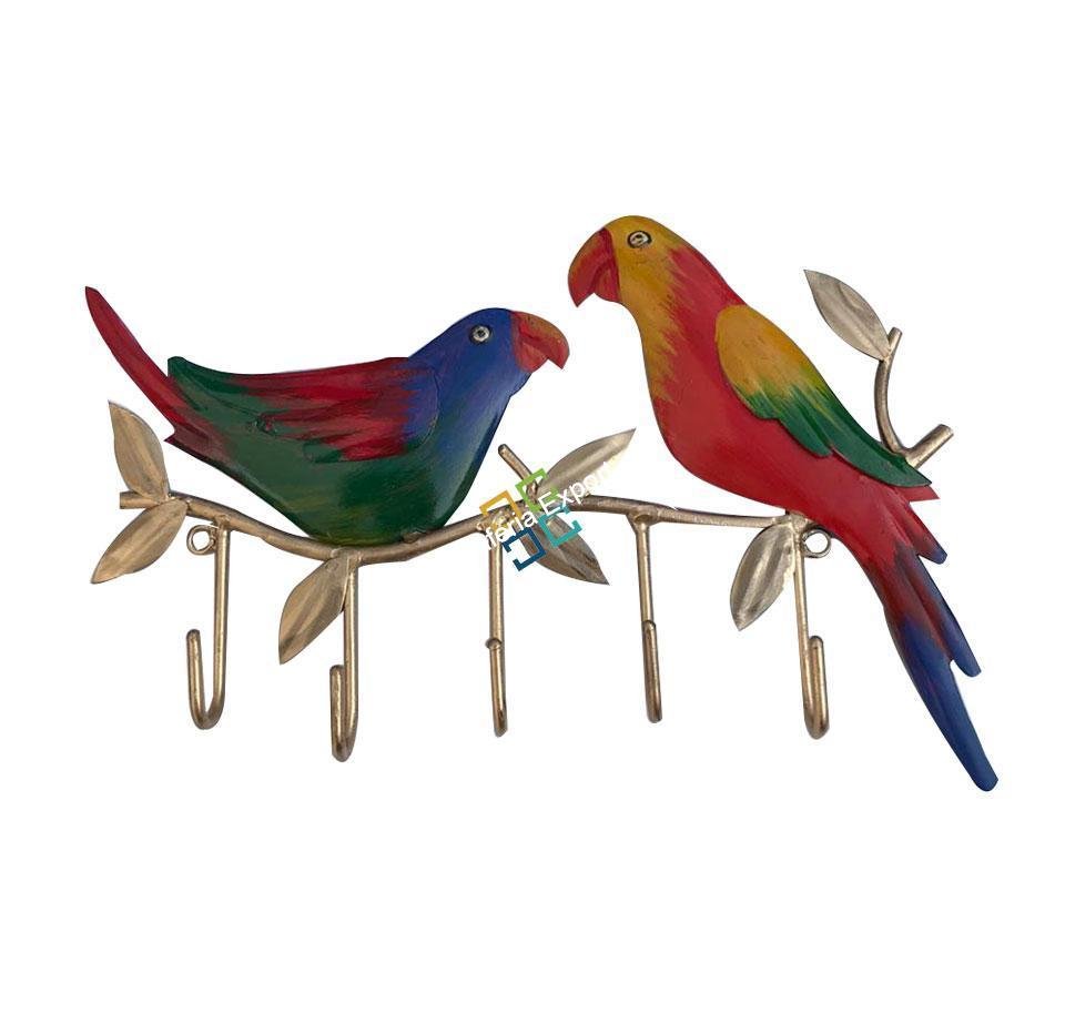 Colourful Parrot Sitting Key Holder /Wall Mount