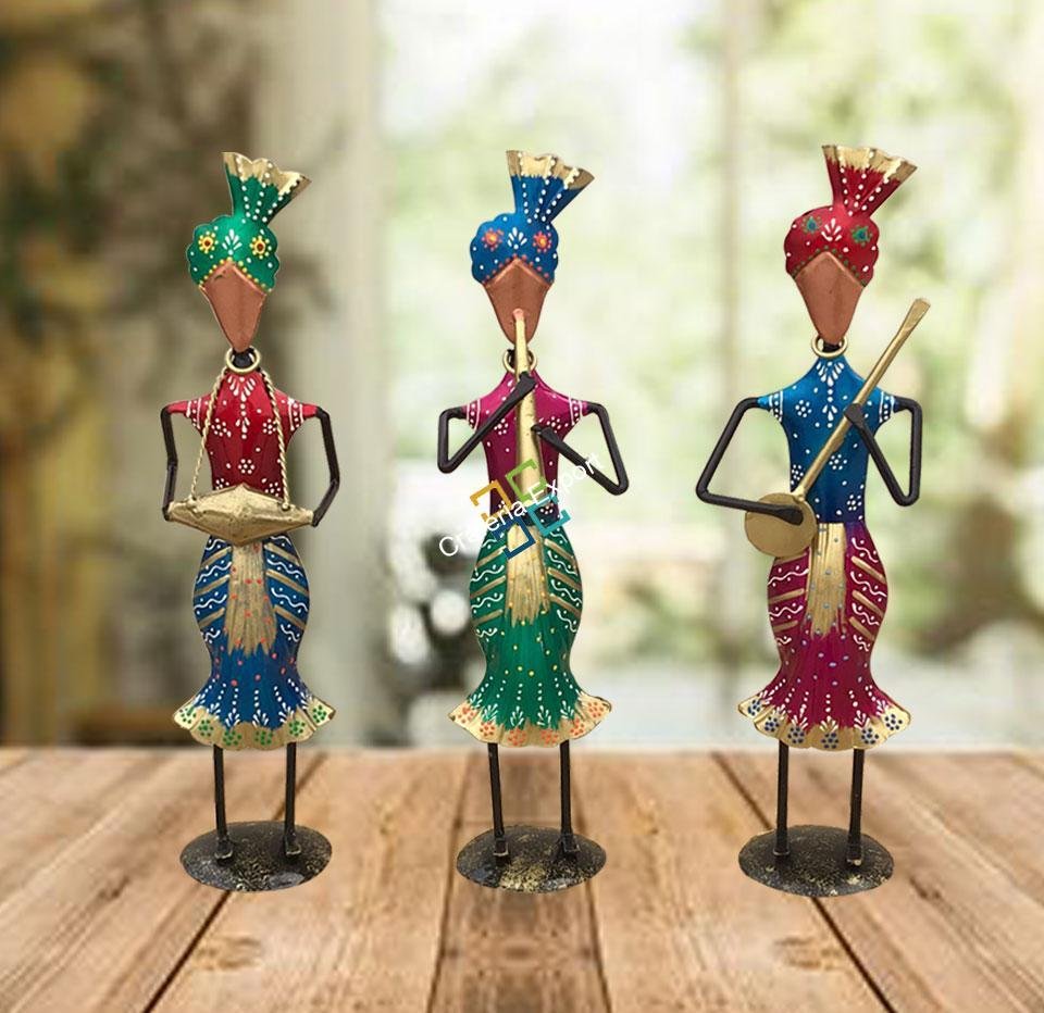 Antique 3 Punjabi Musican Men Figurine/Showpiece For Decor