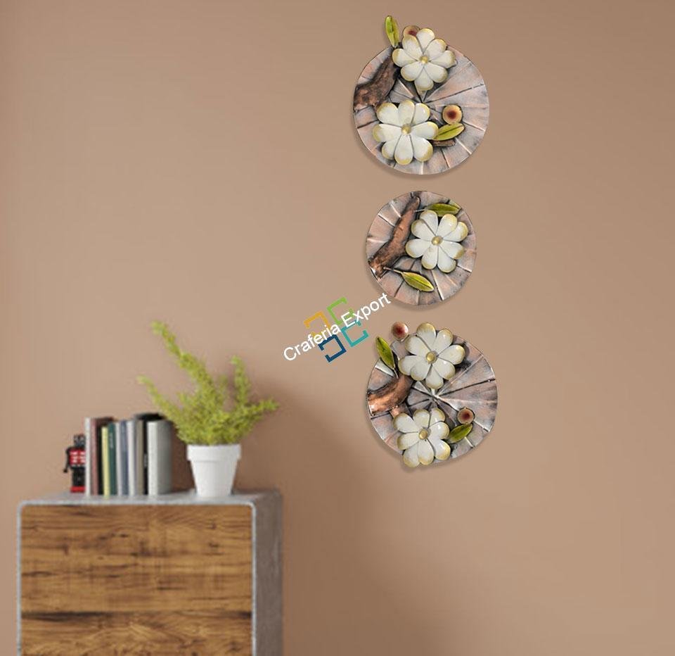 unique wall art panels of flowers on a tree for home decor - Set of 3 