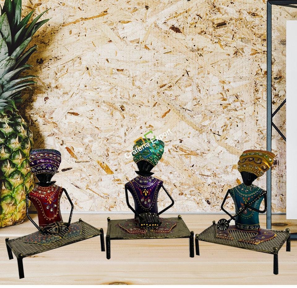 Hand-painted Decorative Rajasthani Musicians Showpieces with for home decor