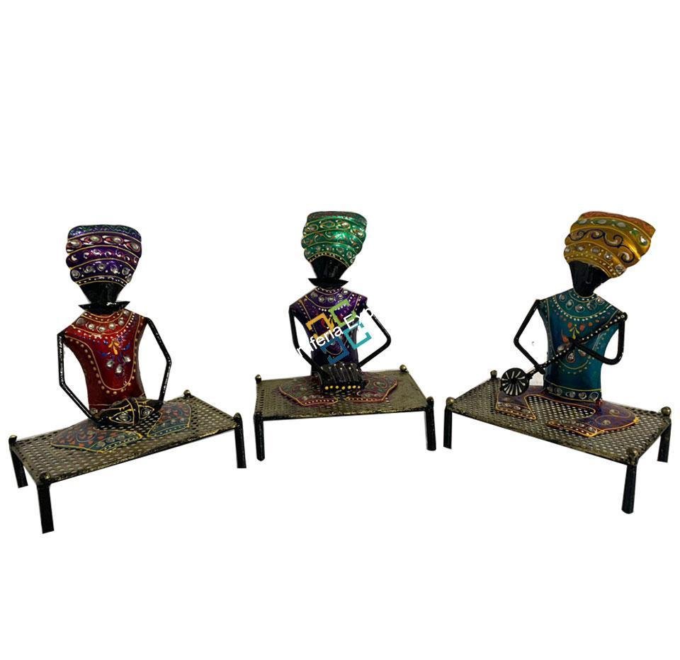 Hand-painted Decorative Rajasthani Musicians Showpieces with for home decor