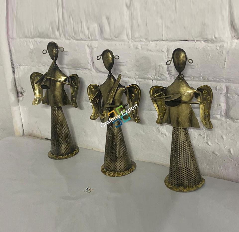 Antique Musical showpiece Star Angels Set with T-light Holder for home decor, table decor and gifts