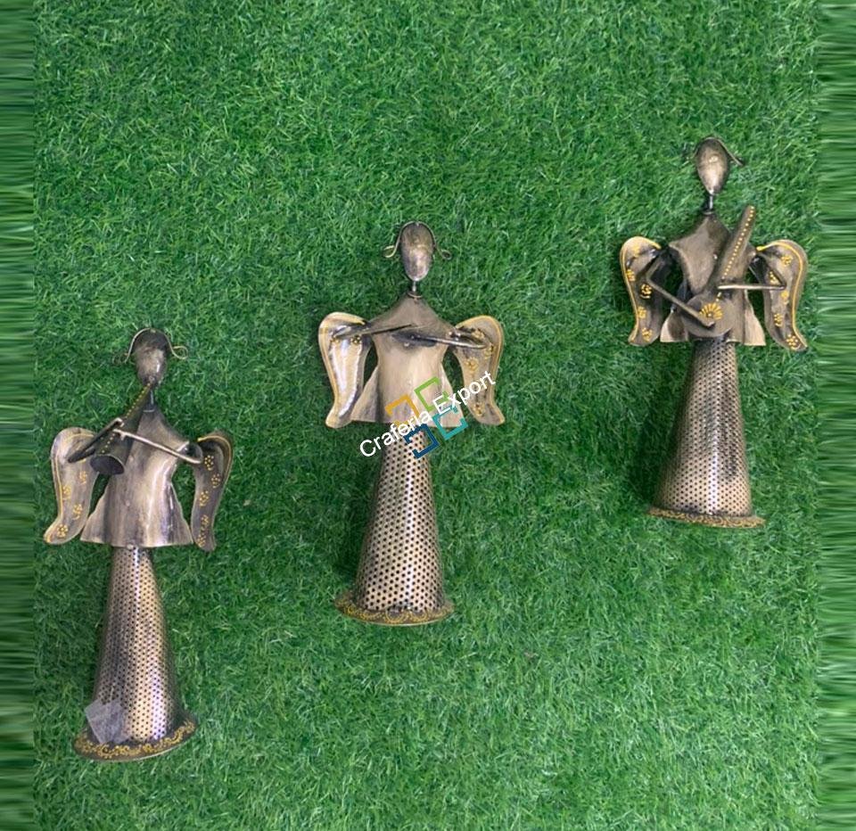 Antique Musical showpiece Star Angels Set with T-light Holder for home decor, table decor and gifts