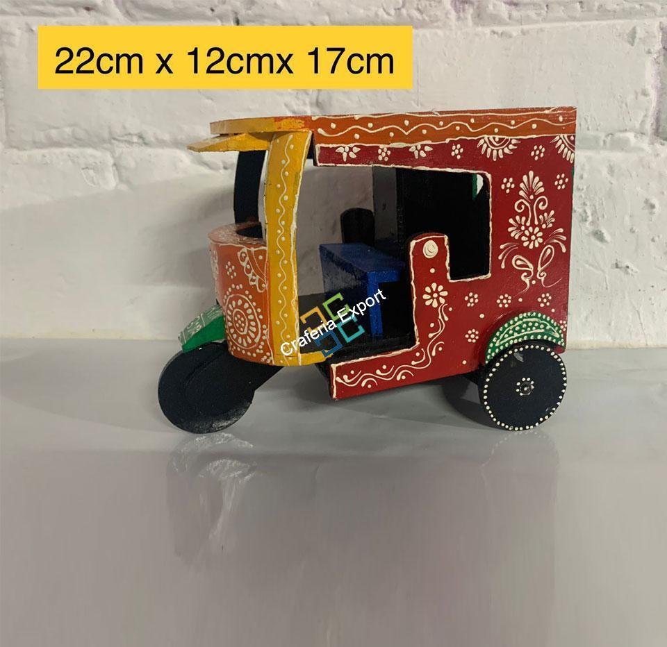Wooden auto rickshaw decorative showpiece / table decor for home decor