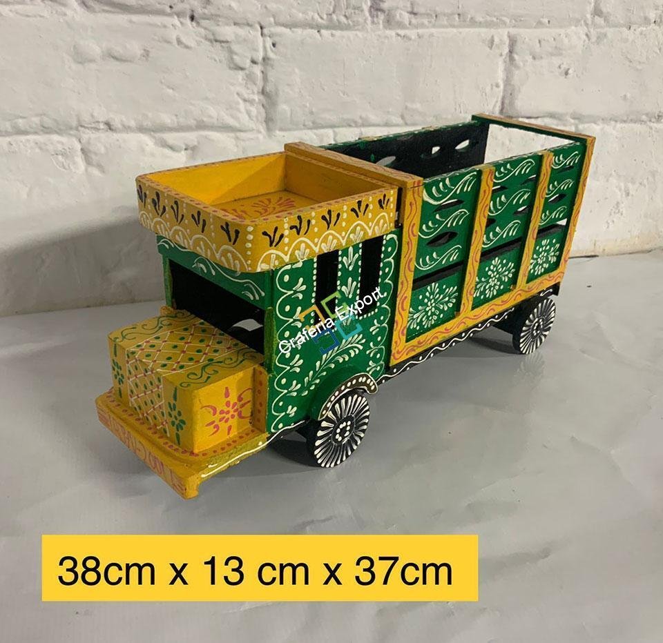 Antique wooden truck decorative showpiece hand painted