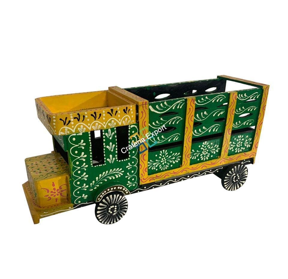 Antique wooden truck decorative showpiece hand painted