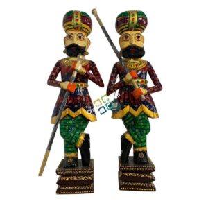Wooden Darbaans Set Guards Showpiece Figurine for home decor – 3ft
