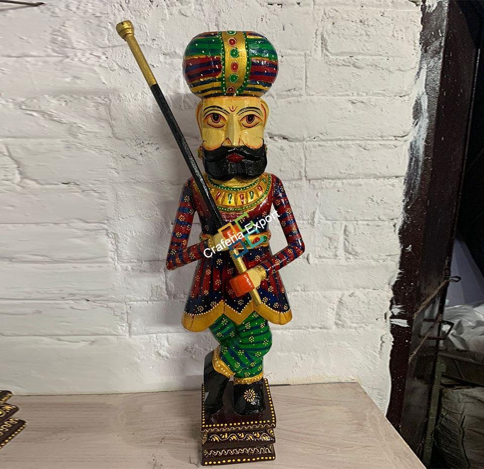 Wooden Darbaans Set Guards Showpiece Figurine for home decor - 3ft